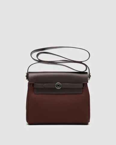Hermes Herbag Zip 20 Bag Dark Brown