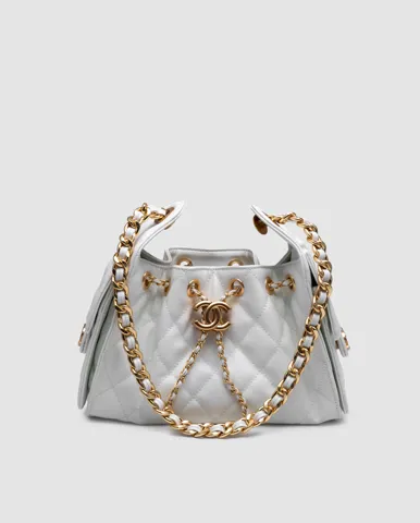 Chanel 25 Micro Handbag in Grained Calfskin in White