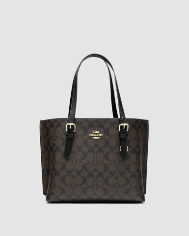 Coach Mollie Tote Bag 25 in Signature Canvas Brown