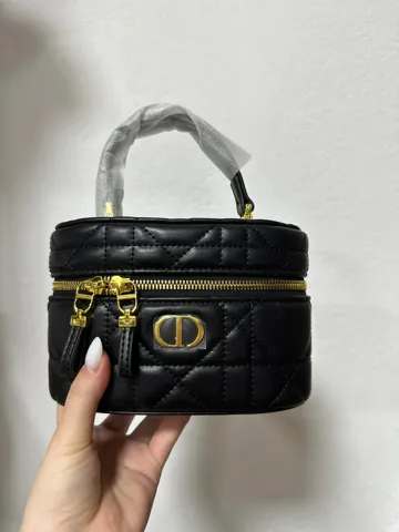 Dior Caro Mini Vanity Case Black/Gold