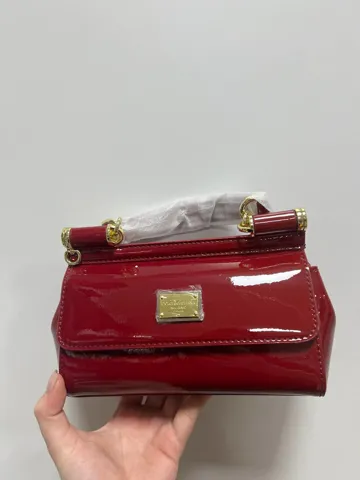 Dolce&Gabbana Mini Sicily Handbag in Polished Skin Red