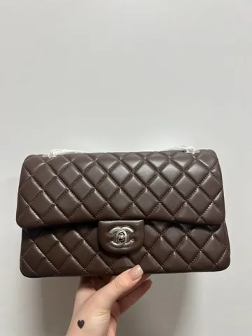 Chanel Classic 2.55 Medium Double Flap in Brown/Silver