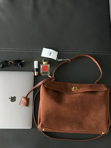 Balenciaga Rodeo Large Suede Ginger/Gold Hardware